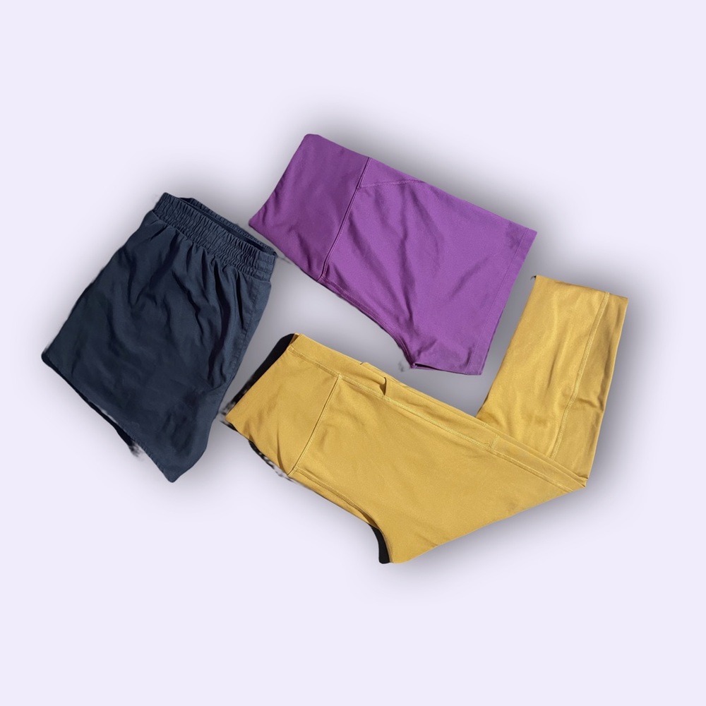 Girlfriend Collective LOT OF 3 - 1 Run short, 1 Pocket Legging, 1 Trail Short